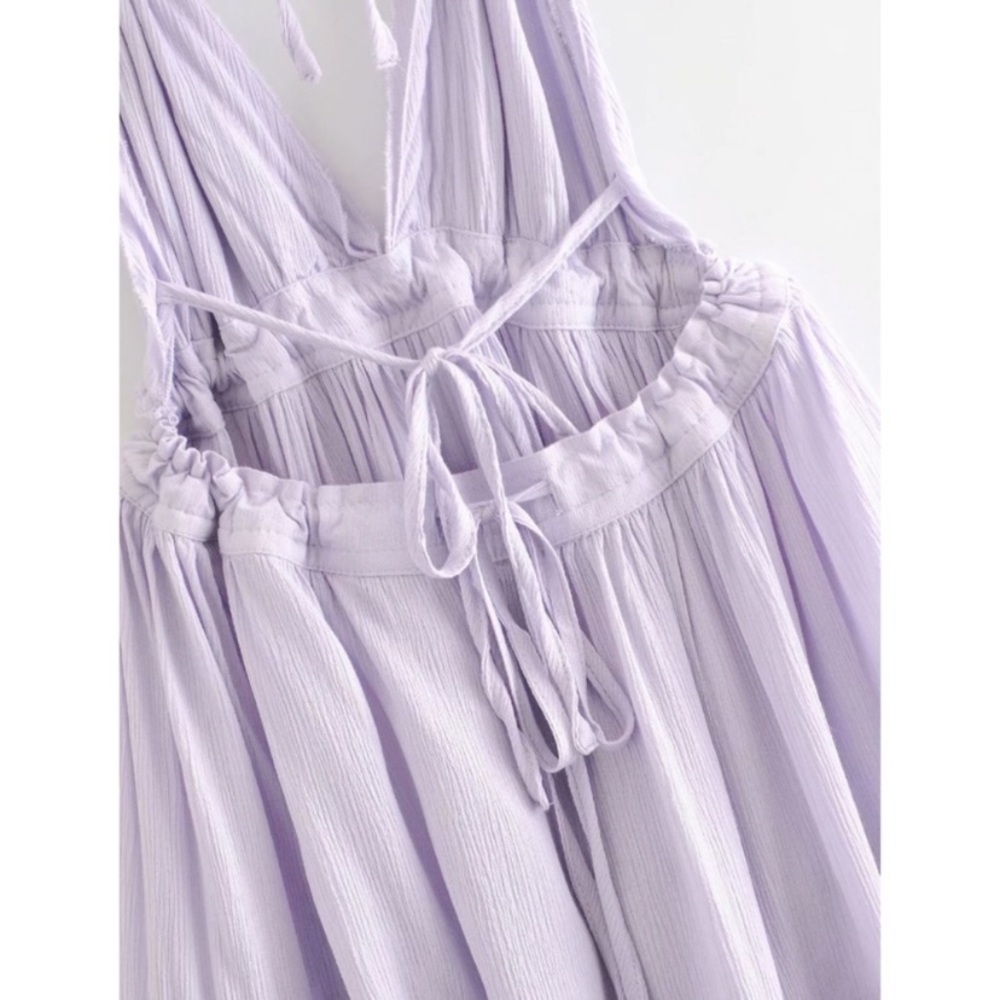 SOLD OUT Lavender Swiss Dot Mesh Halter Mini Dress - Picture 13 of 14